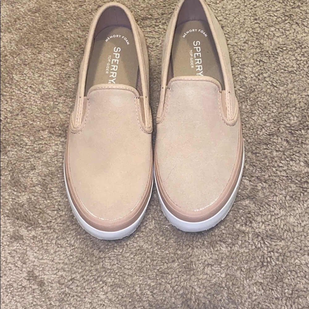 Sperry blush pink slip on shoes